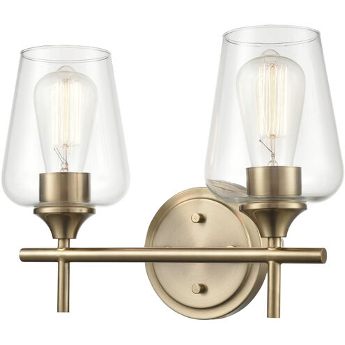 Ashford 2 Light 13.75 inch Modern Gold Vanity Light Wall Light