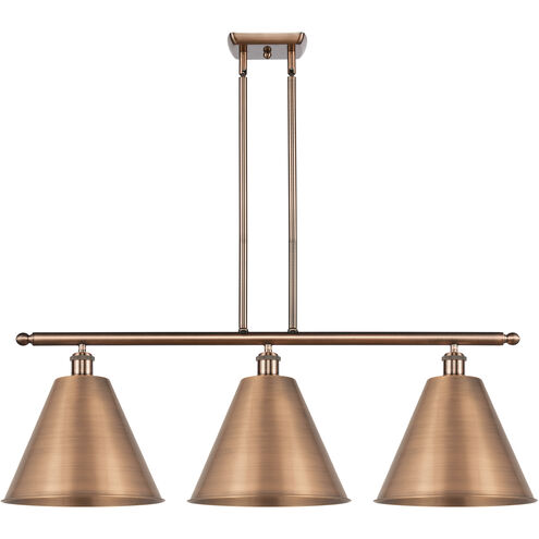 Ballston Cone 3 Light 39 inch Antique Copper Island Light Ceiling Light