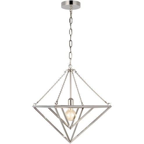 C&M by Chapman & Myers Carat 1 Light 16 inch Polished Nickel Pendant Ceiling Light