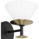Tremolo 1 Light 8 inch Matte Black and Champagne Gold Vanity Light Wall Light