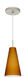Cierro LED Satin Nickel Pendant Ceiling Light in Amber Matte Glass