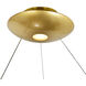 Deux Lunes LED 26 inch Brass and Pearl Black Down Chandelier Ceiling Light