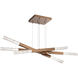 Axis LED 61.3 inch Novel Brass Linear Pendant Ceiling Light in 2700K LED, Moda Triple