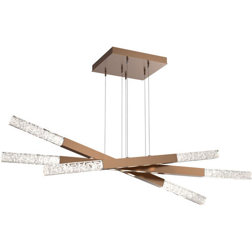 Axis LED 61.3 inch Novel Brass Linear Pendant Ceiling Light in 2700K LED, Moda Triple