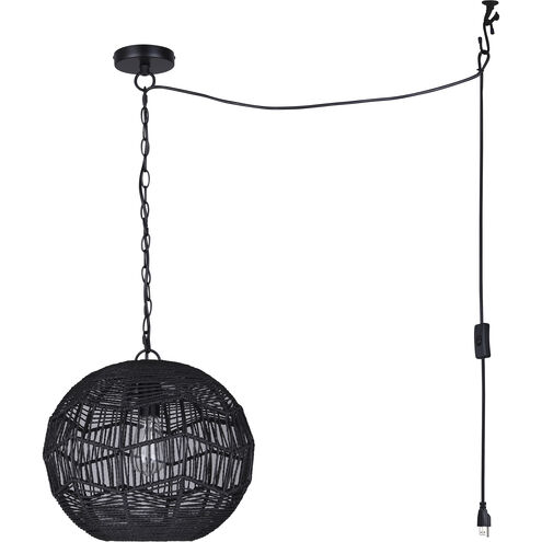 Valence 1 Light 15 inch Black Pendant Ceiling Light