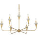 Aurelia 6 Light 40 inch Contemporary Gold Leaf and Contemporary Gold Chandelier Ceiling Light