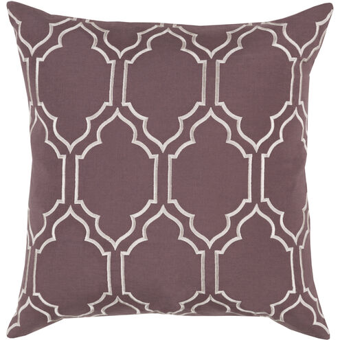 Skyline 22 X 22 inch Light Gray/Plum Accent Pillow