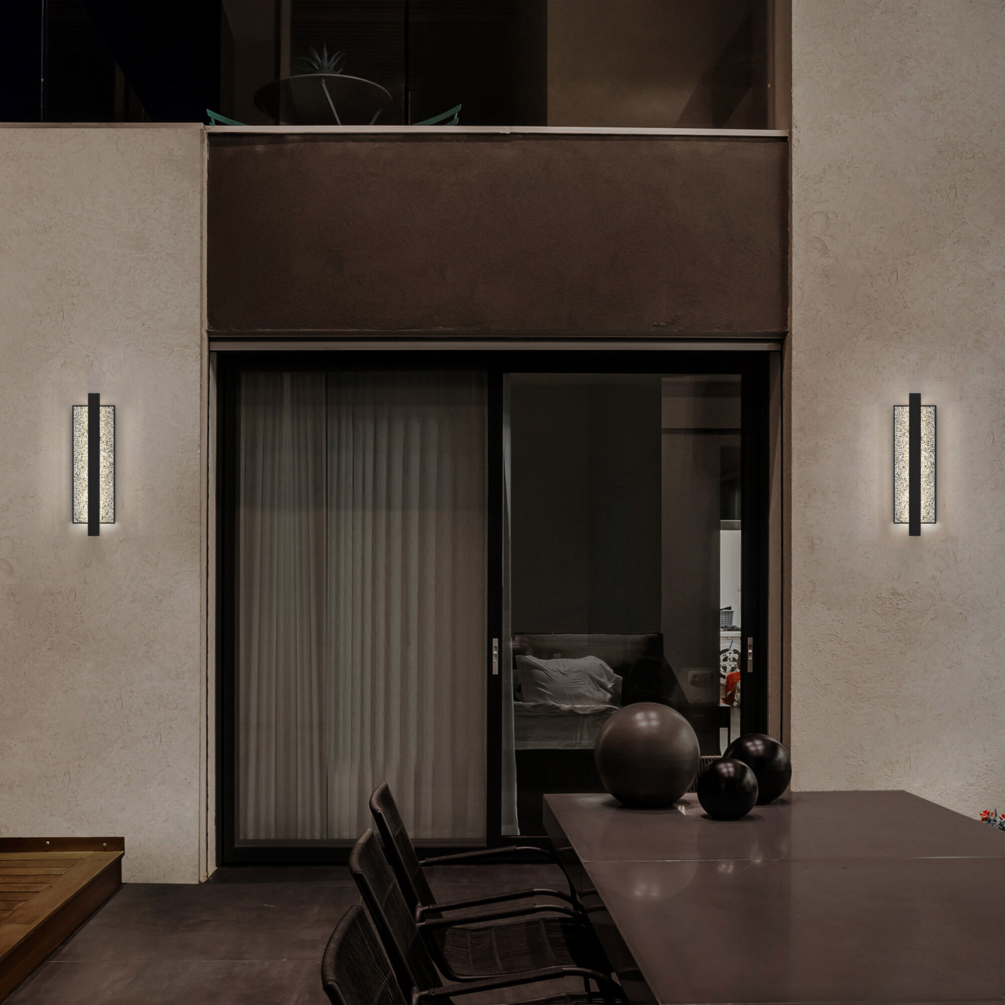 Seafoam LED 19 inch Sand Black Outdoor Wall Sconce