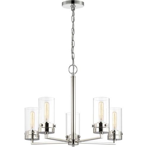 Intersection 5 Light 24 inch Polished Nickel Chandelier Ceiling Light