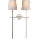 Thomas O'Brien Bryant 2 Light 16 inch Polished Nickel Double Tail Sconce Wall Light in Natural Paper, Large