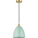 Edison Plymouth Dome 1 Light 9 inch Satin Gold Mini Pendant Ceiling Light