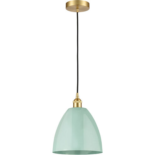 Edison Plymouth Dome 1 Light 9 inch Satin Gold Mini Pendant Ceiling Light