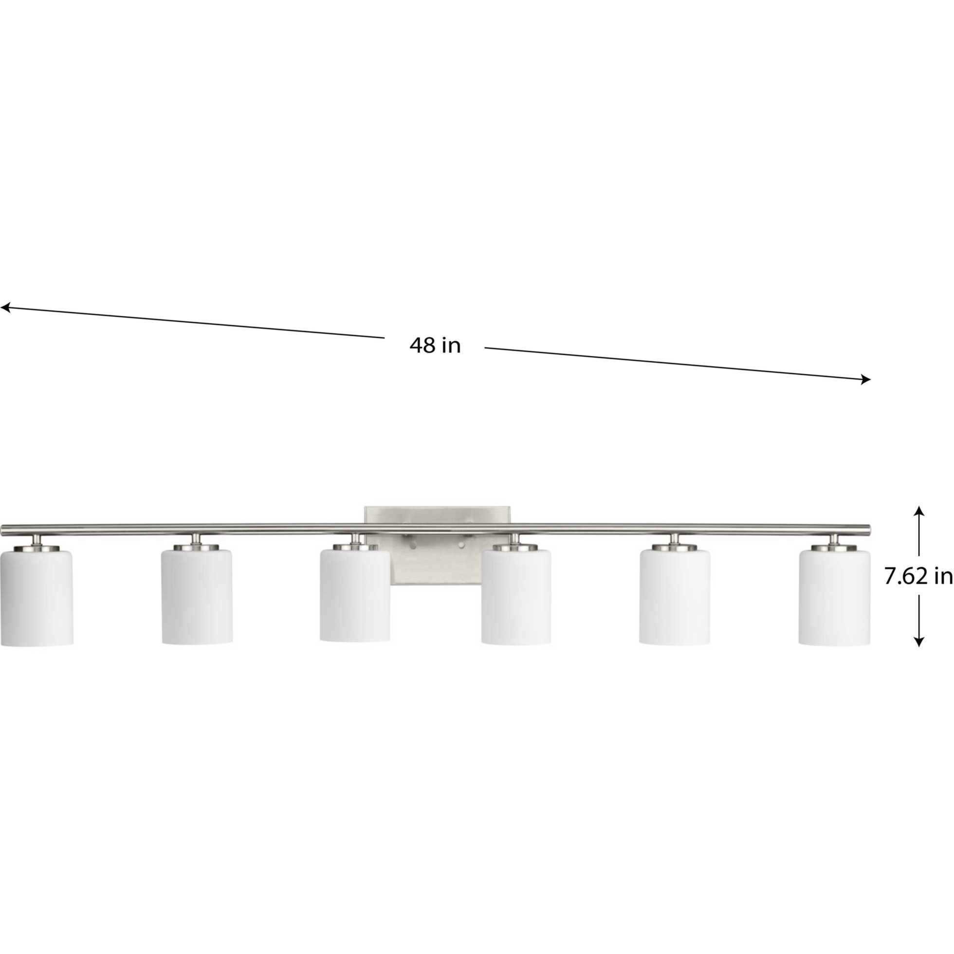 Replay 6 Light 48 inch Brushed Nickel Bath Vanity Wall Light