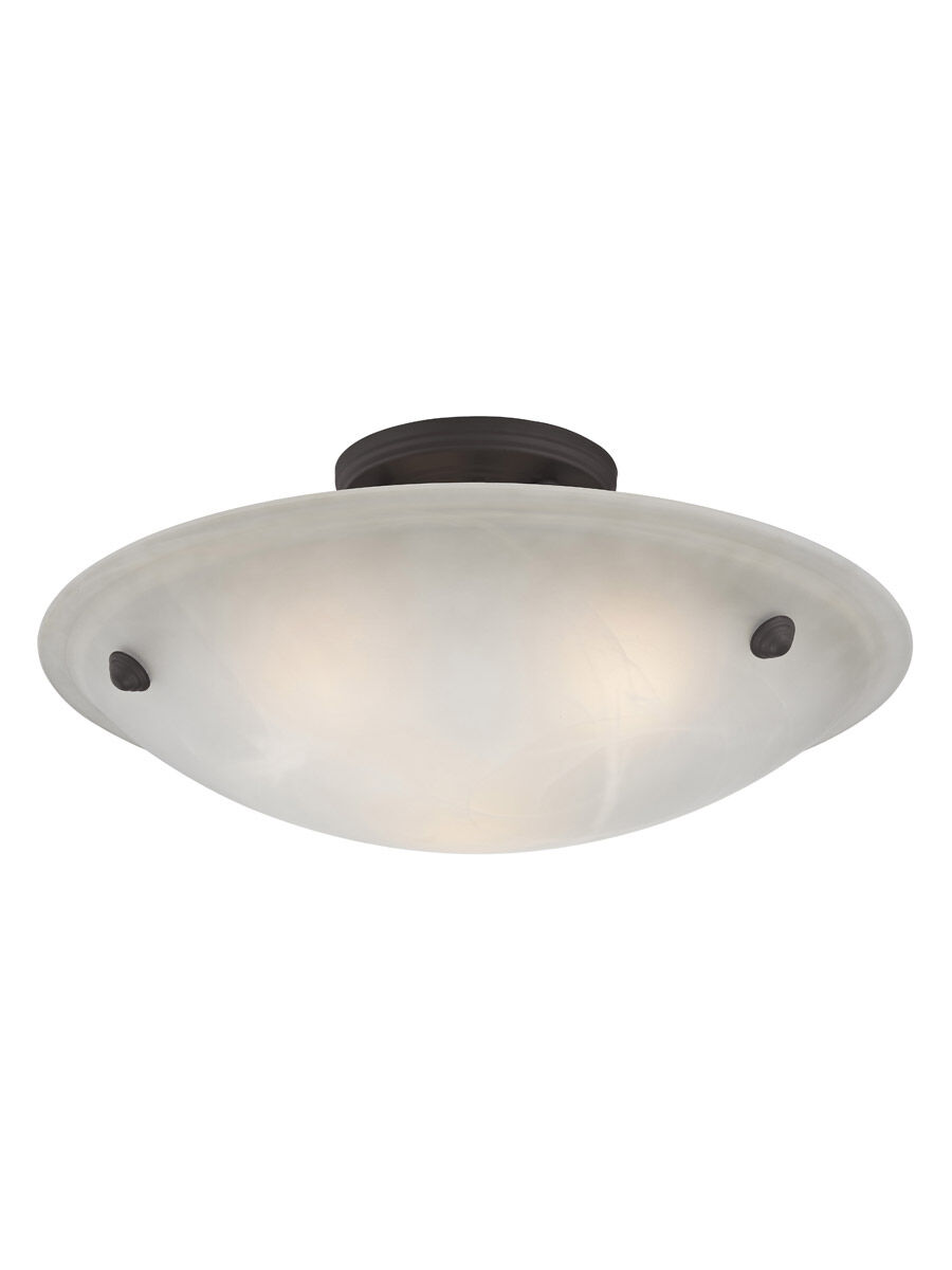 Oasis 3 Light 16 inch Bronze Semi-Flush Mount Ceiling Light