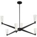 Tosca 6 Light 41 inch Matte Black Chandelier Ceiling Light, Design Series