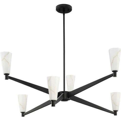 Tosca 6 Light 41 inch Matte Black Chandelier Ceiling Light, Design Series