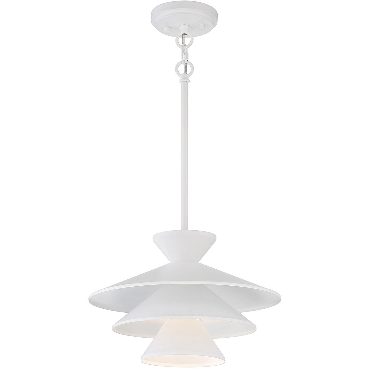Contemporary 1 Light 14 inch White Pendant Ceiling Light