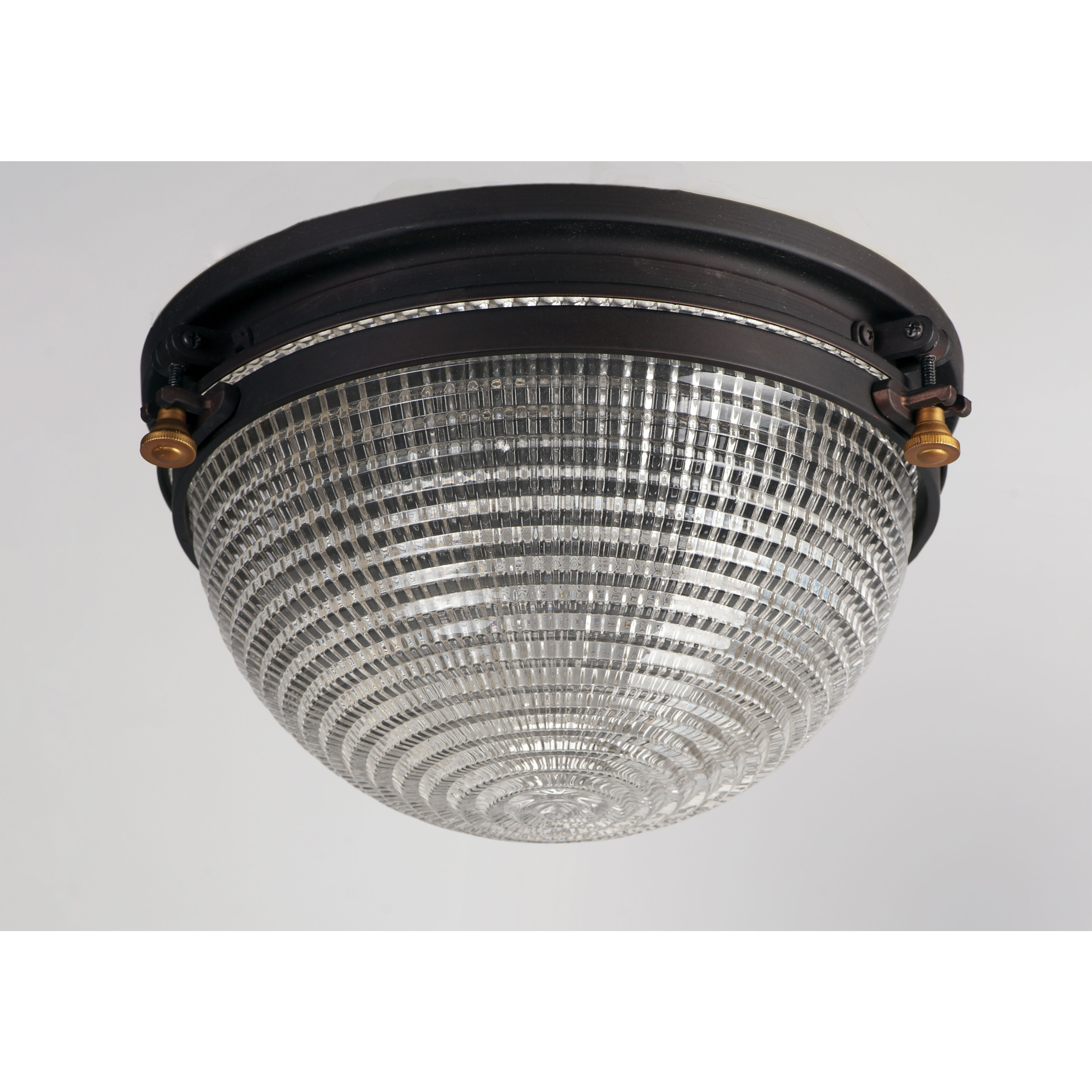 Portside 1 Light 12 inch Oil Rubbed Bronze/Antique Brass Outdoor Flush Mount