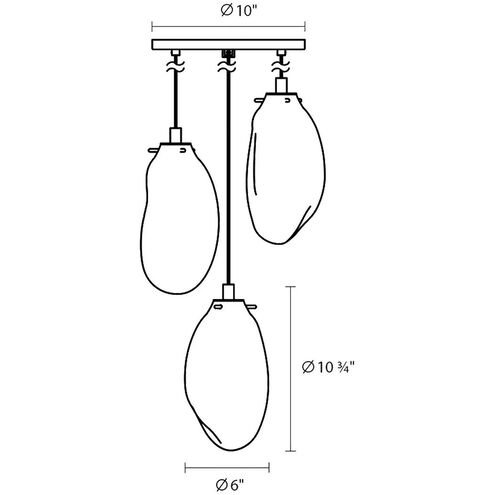 Liquid LED 14 inch Satin Black Pendant Ceiling Light in Clear Glass