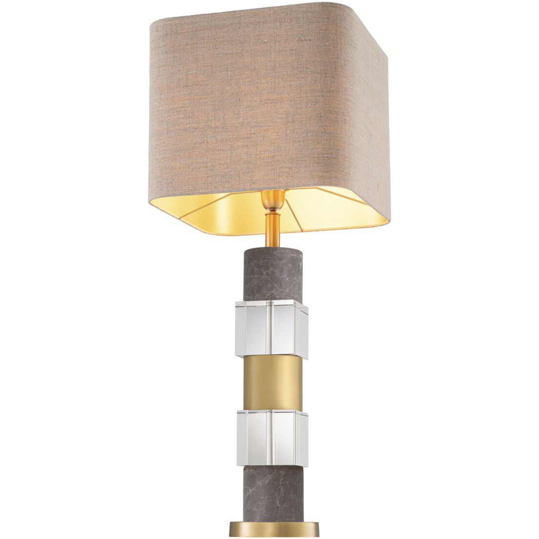 Cullingham 34.25 inch 40 watt Antique Brass Table Lamp Portable Light in Grey Marble with Antique Brass