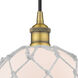 Edison Farmhouse Rope LED 8 inch Brushed Brass Mini Pendant Ceiling Light