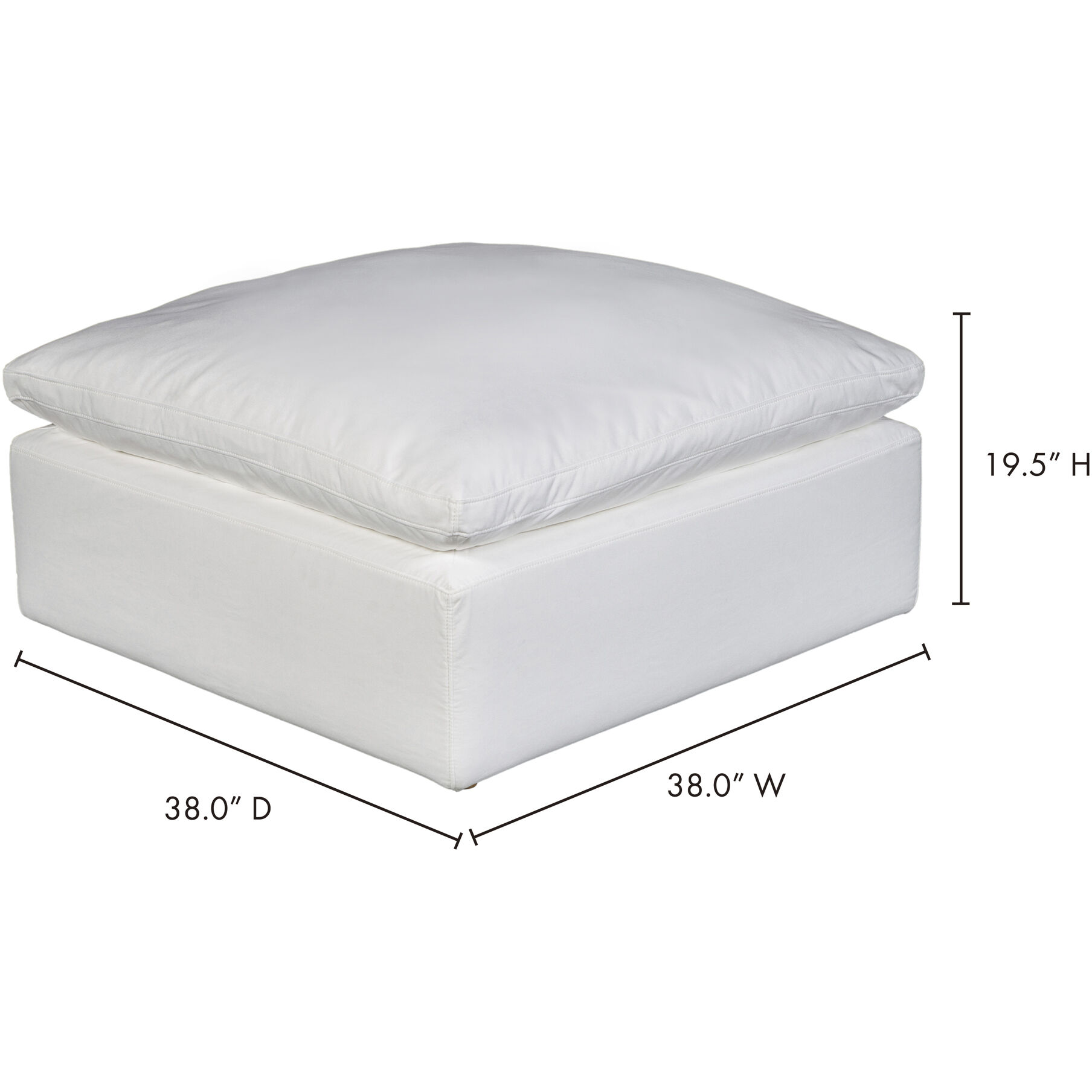 Terra Condo 19 inch White Ottoman