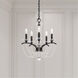 Priscilla 5 Light Black Chandelier Ceiling Light in Black Matte, White Pearl, Adjustable Height