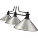 Melange 3 Light 52 inch Matte Black Billiard Light Ceiling Light in Brushed Nickel Steel