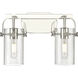 Pilaster II Cylinder 2 Light 14.88 inch Polished Nickel Bath Vanity Light Wall Light in Seedy Glass