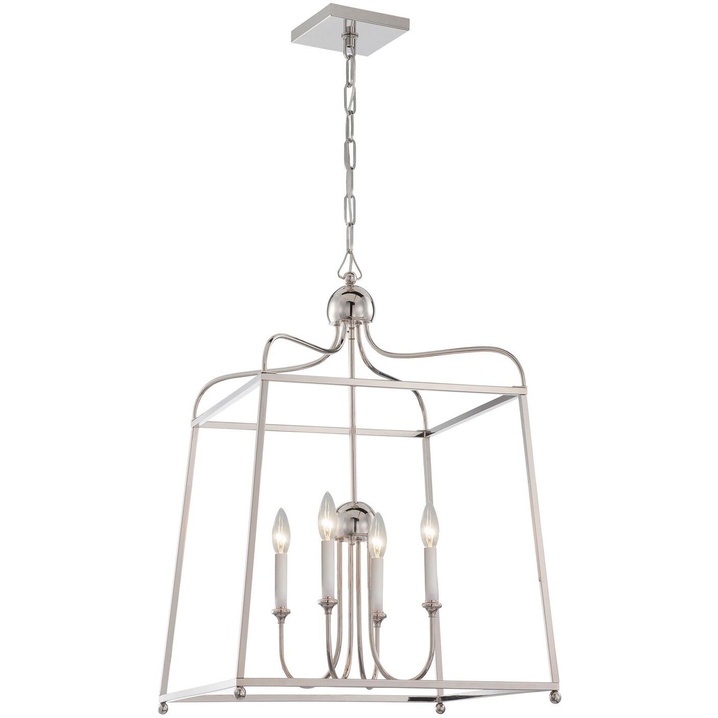 Sylvan 4 Light 21.5 inch Polished Nickel Lantern Chandelier Ceiling Light