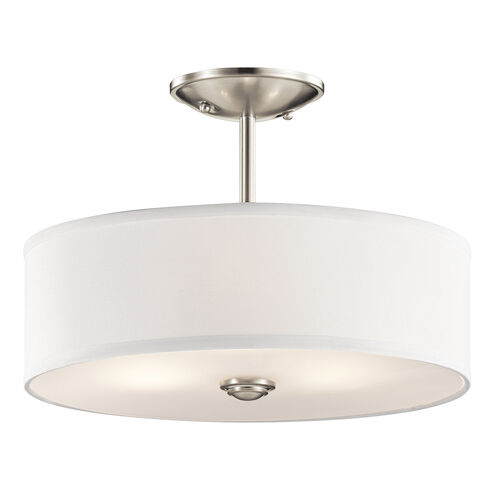 Shailene 3 Light 14 inch Brushed Nickel Semi Flush Light Ceiling Light