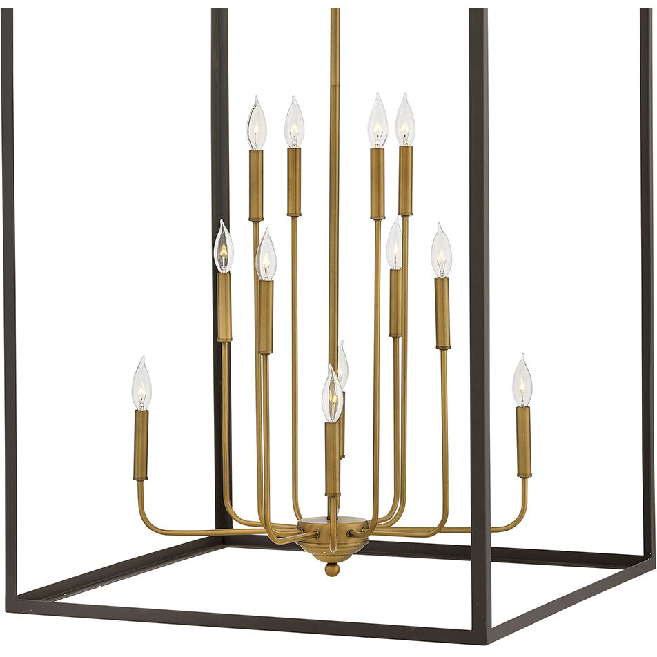 Clarendon 12 Light 30 inch Bronze with Heirloom Brass Indoor Chandelier Ceiling Light