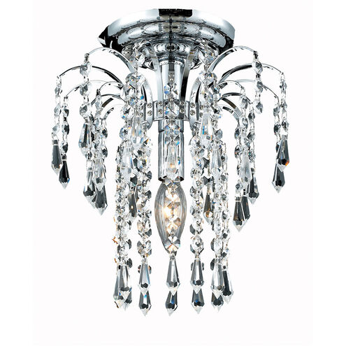 Falls 1 Light 9 inch Chrome Flush Mount Ceiling Light in Royal Cut