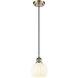Ballston White Venetian 1 Light 6 inch Antique Brass Cord Hung Mini Pendant Ceiling Light