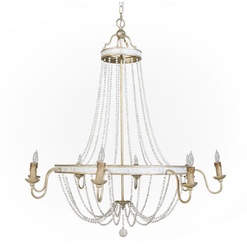 Corinna 8 Light 42.25 inch Champagne Silver / Antique White Chandelier Ceiling Light