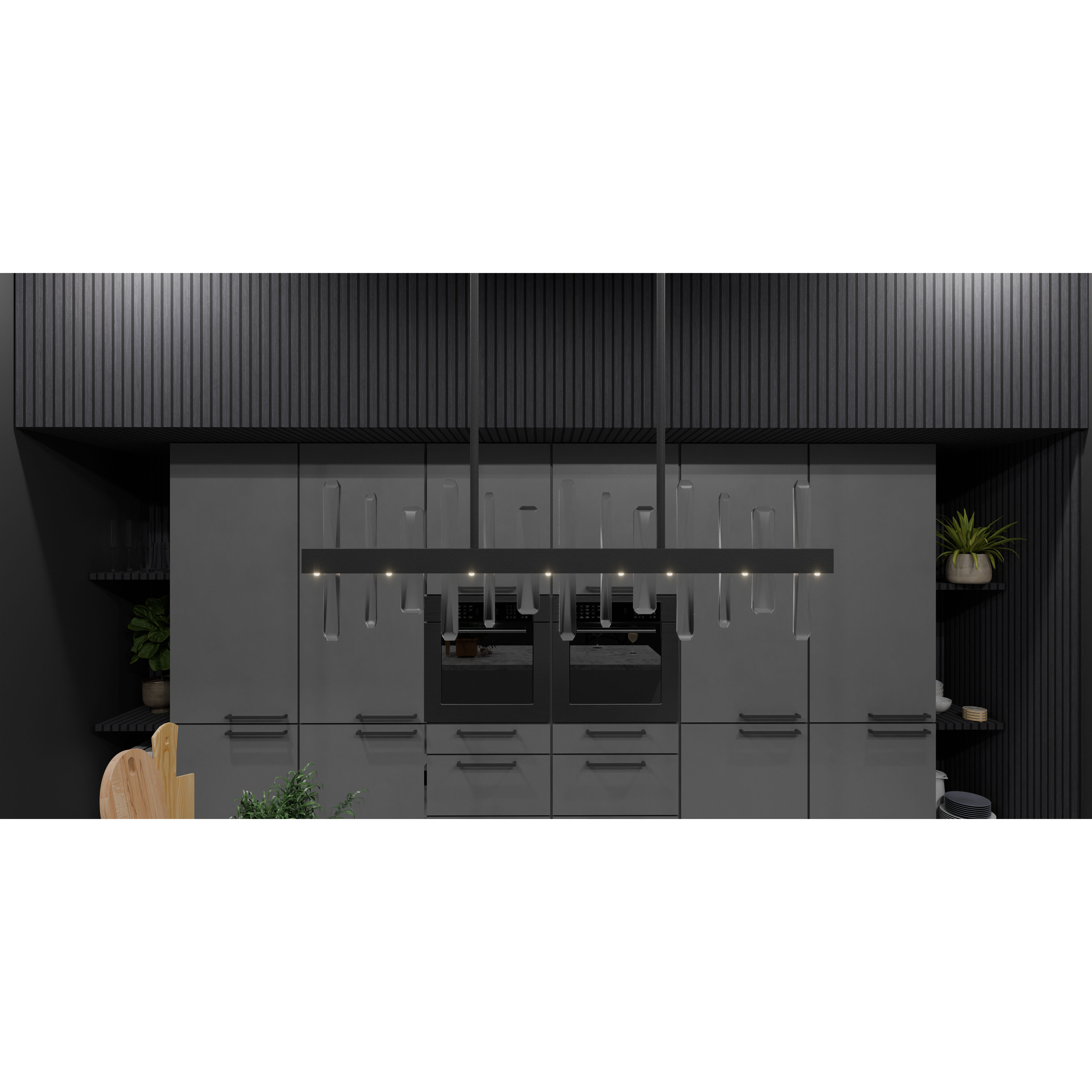 Regal LED 38 inch Matte Black Island Light Ceiling Light, Medium