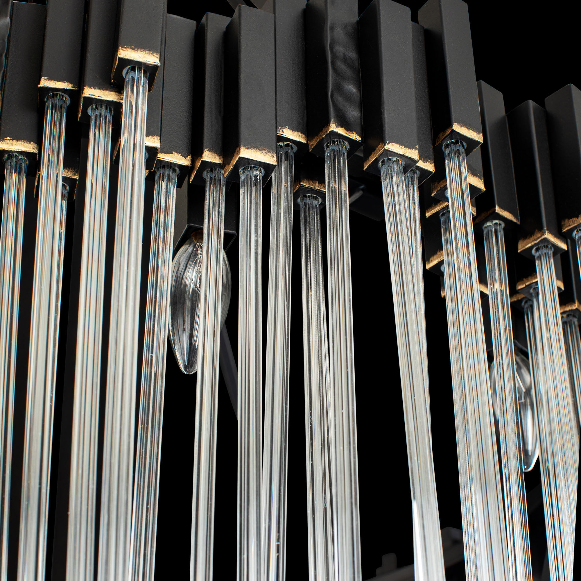 Matrix 30 Light 40 inch Matte Black and French Gold Chandelier Ceiling Light