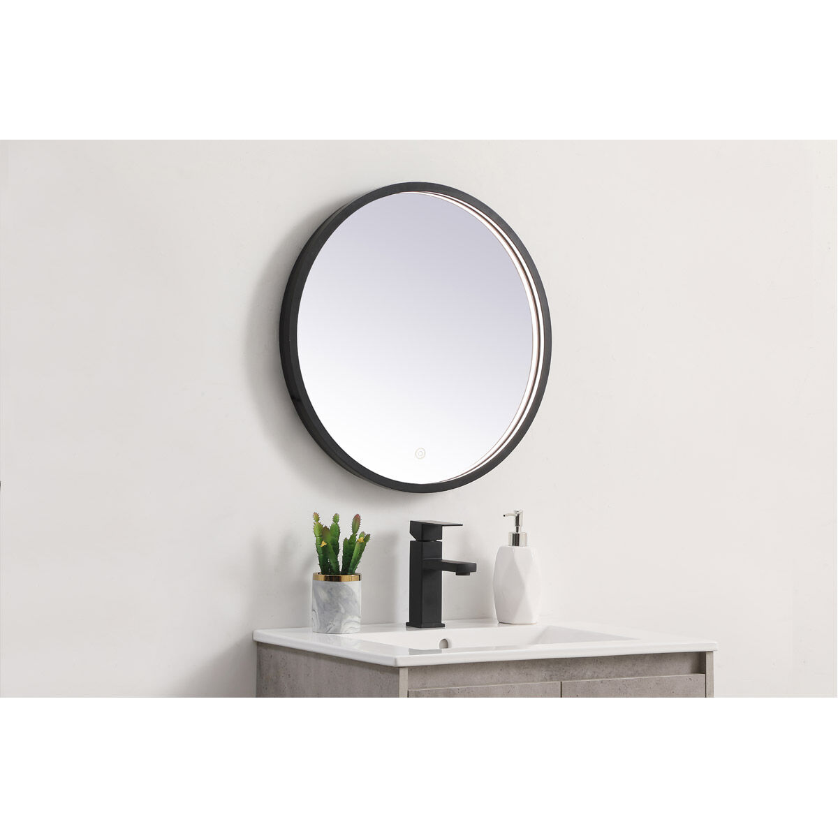 Pier 21 X 21 inch Black LED Mirror