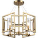 Marco 4 Light 16 inch Brushed Champagne Bronze Semi-Flush Ceiling Light