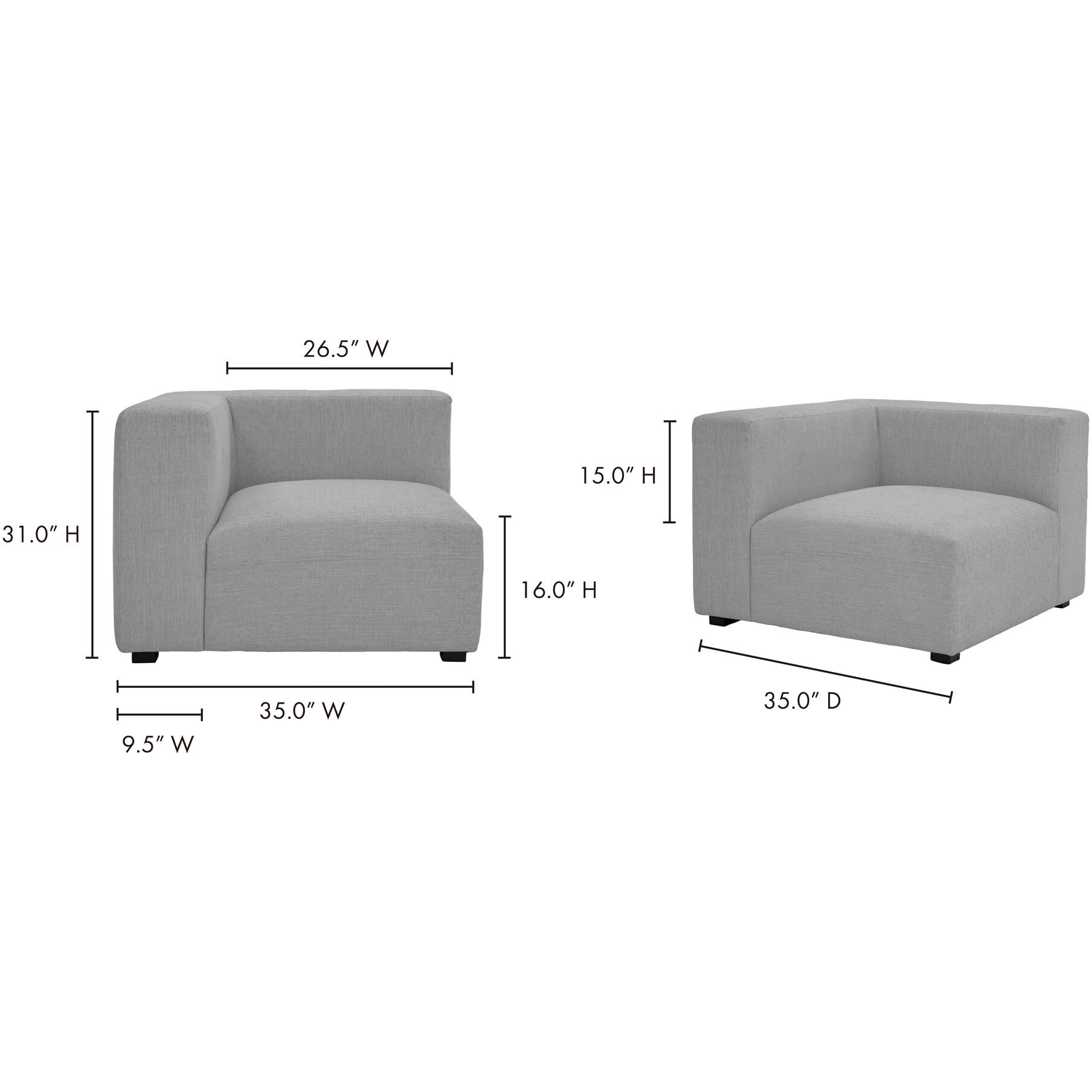 Romy White Corner Chair