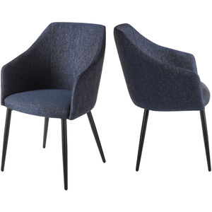 Milford Upholstery: Dark Blue; Base: Black Dining Chair