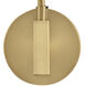 Simon LED 8 inch Matte Navy with Heritage Brass accents Sconce Wall Light