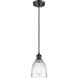 Ballston Brookfield LED 5.75 inch Matte Black Mini Pendant Ceiling Light in Clear Glass, Black Textured, Ballston