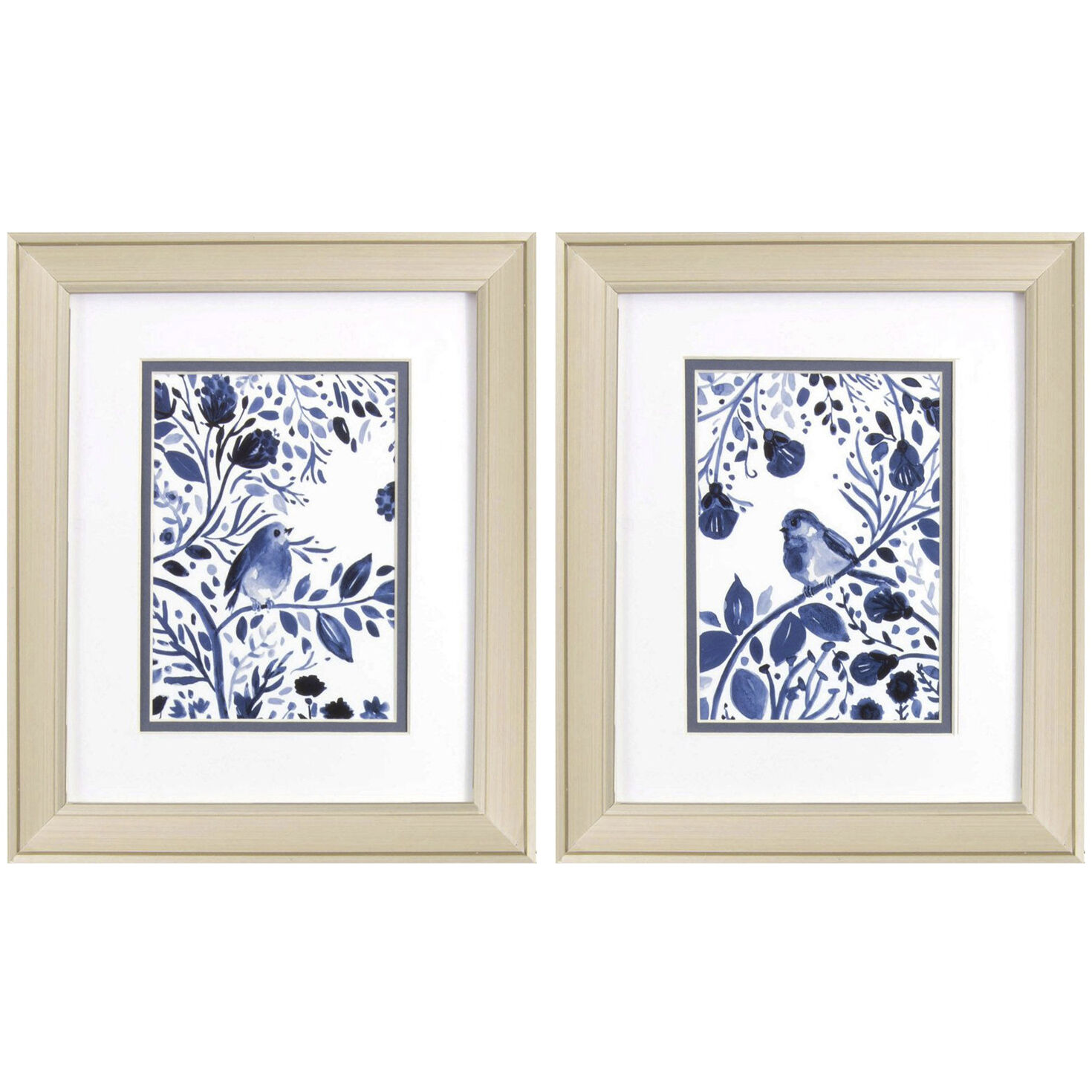 Florals Blue Framed Art, Propac