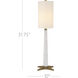 Munroe 31.75 inch 60 watt White and Antique Brass Table Lamp Portable Light