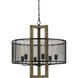 Monza 6 Light 28 inch Wood Chandelier Ceiling Light