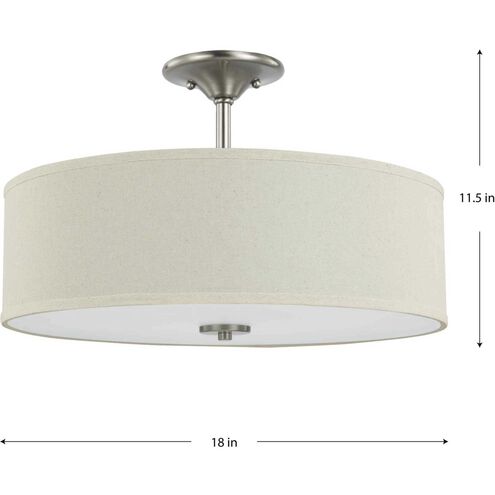 Inspire 3 Light 18 inch Brushed Nickel Semi-Flush Mount Ceiling Light