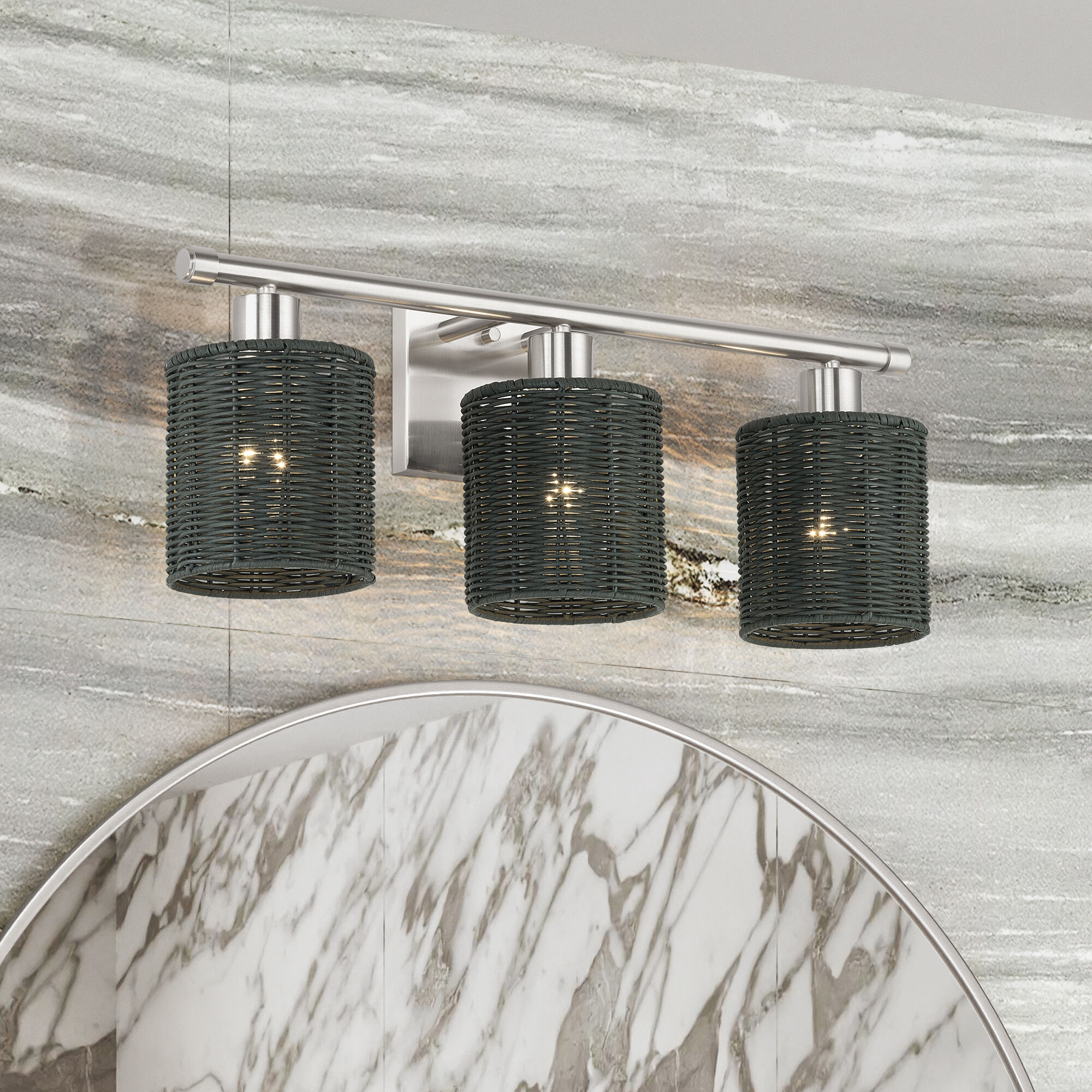 Weavington 3 Light 23.5 inch Brushed Nickel Vanity Wall Sconce Wall Light