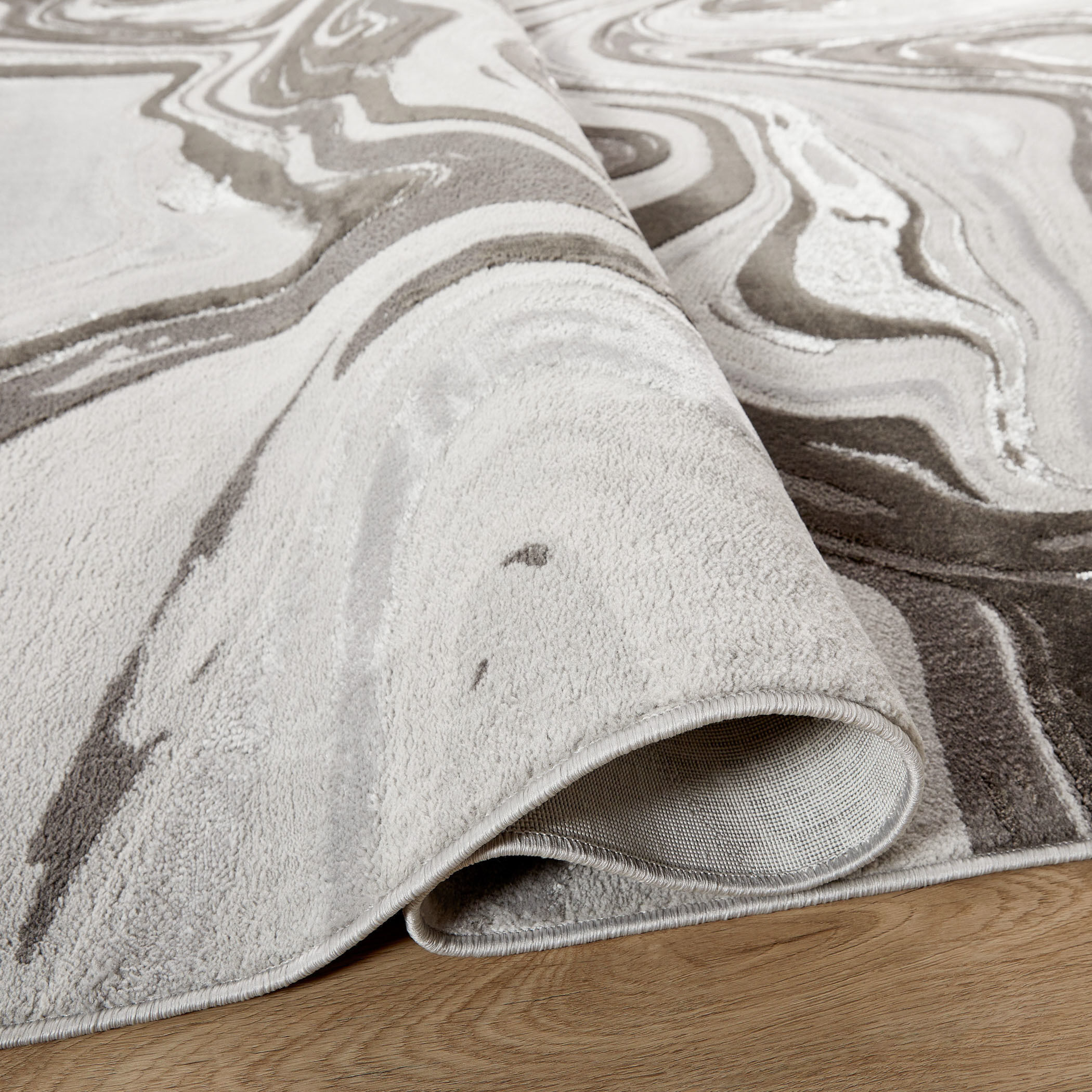 Ayda 90 X 63 inch Black/Grey Rug in 5 x 7