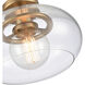 Clement 1 Light 13 inch Brushed Gold Semi Flush Mount Ceiling Light
